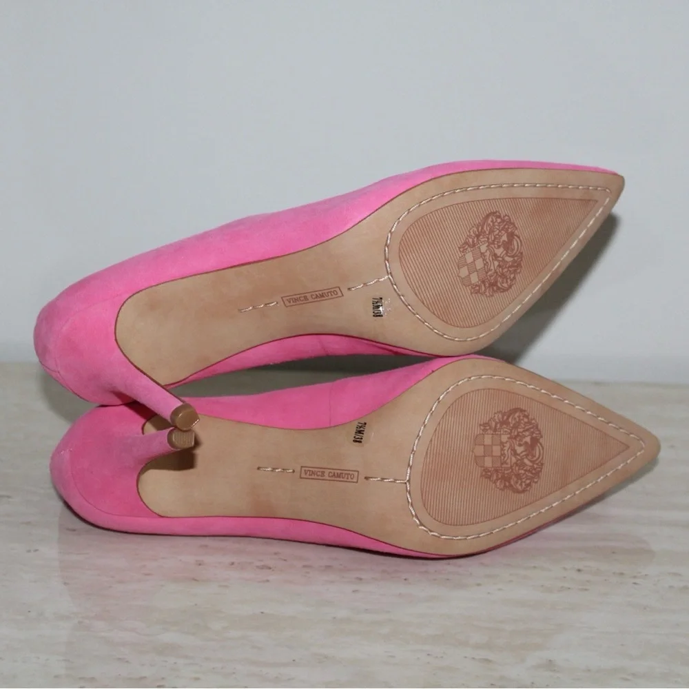 Vince Camuto Ankia Soft Pink Suede Pump Heels - Picture 16 of 16